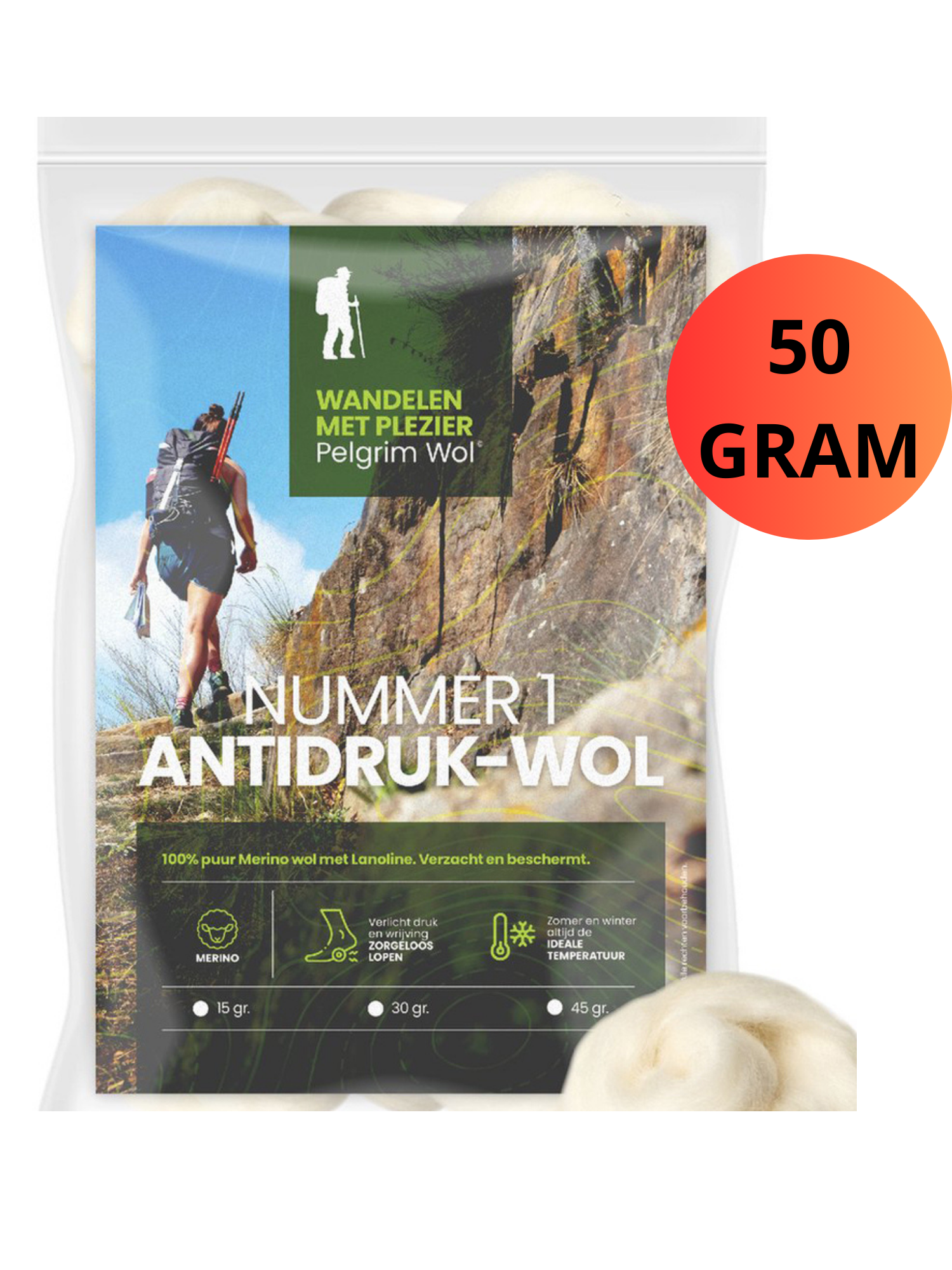 Pelgrim Wol - Nummer 1 Antidruk Voetwol