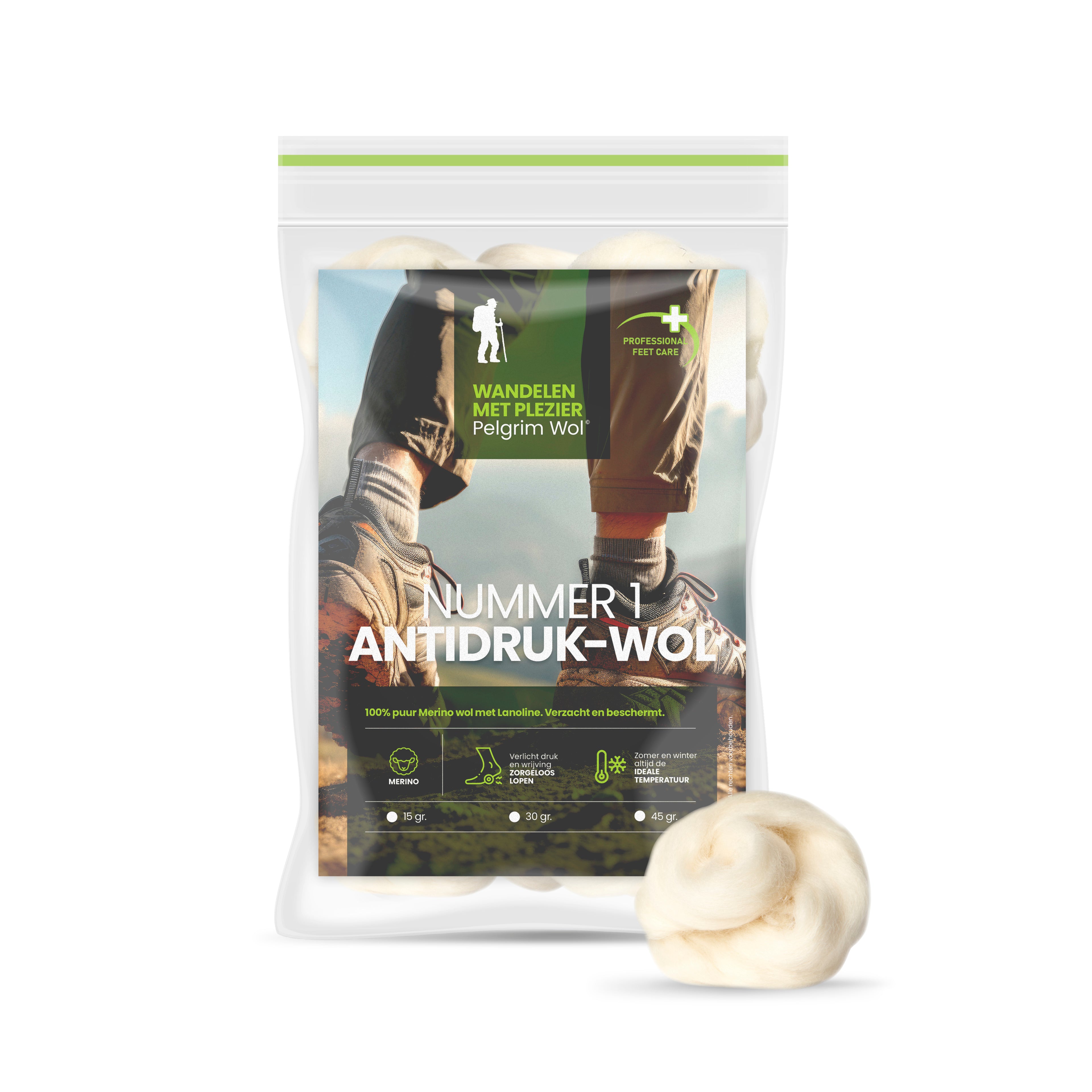Pelgrim Wol - Nummer 1 Antidruk Voetwol